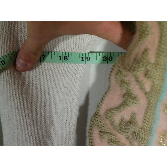 Vtg Bonnie Boerer Sweater Aztec Southwest Button Shoulder Sz Medium - Picture 11 of 12